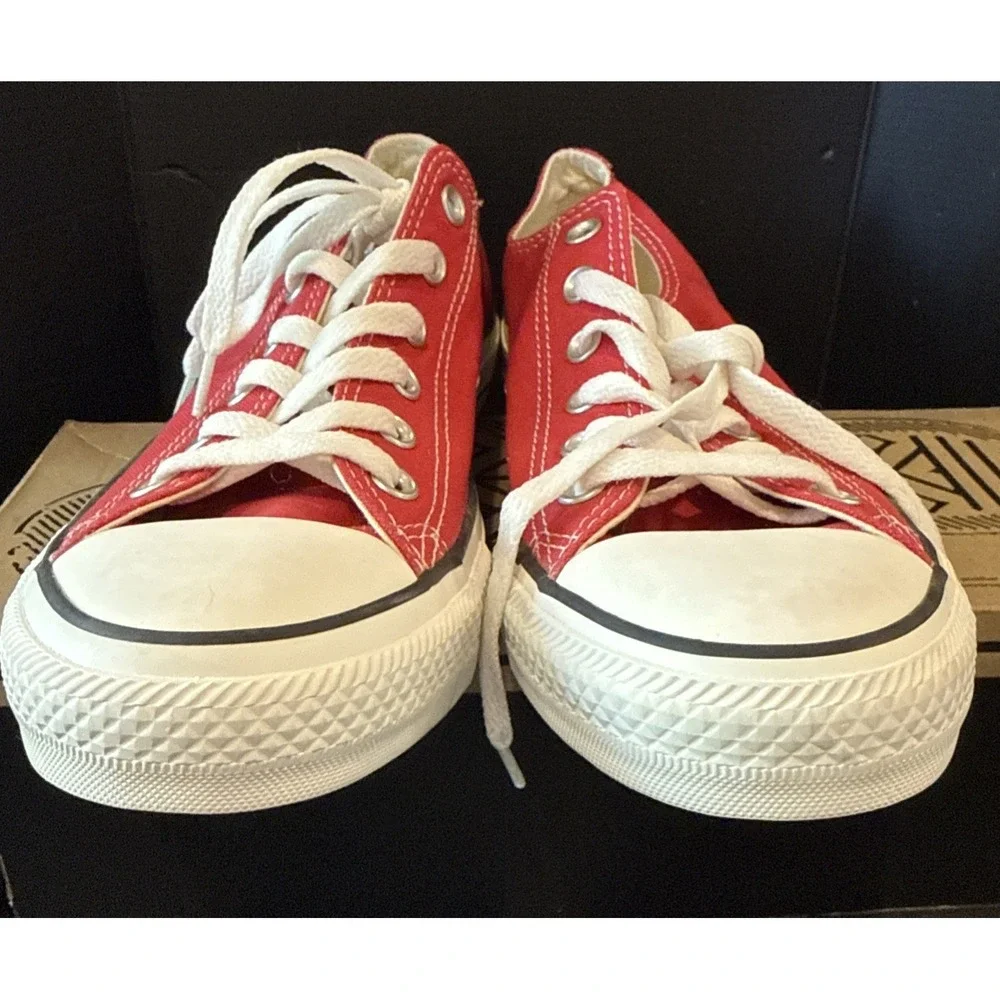Converse All Star Chuck Taylor Womens 10 Mens 8 Canvas Low Top Red Sneakers NEW - Picture 6 of 11